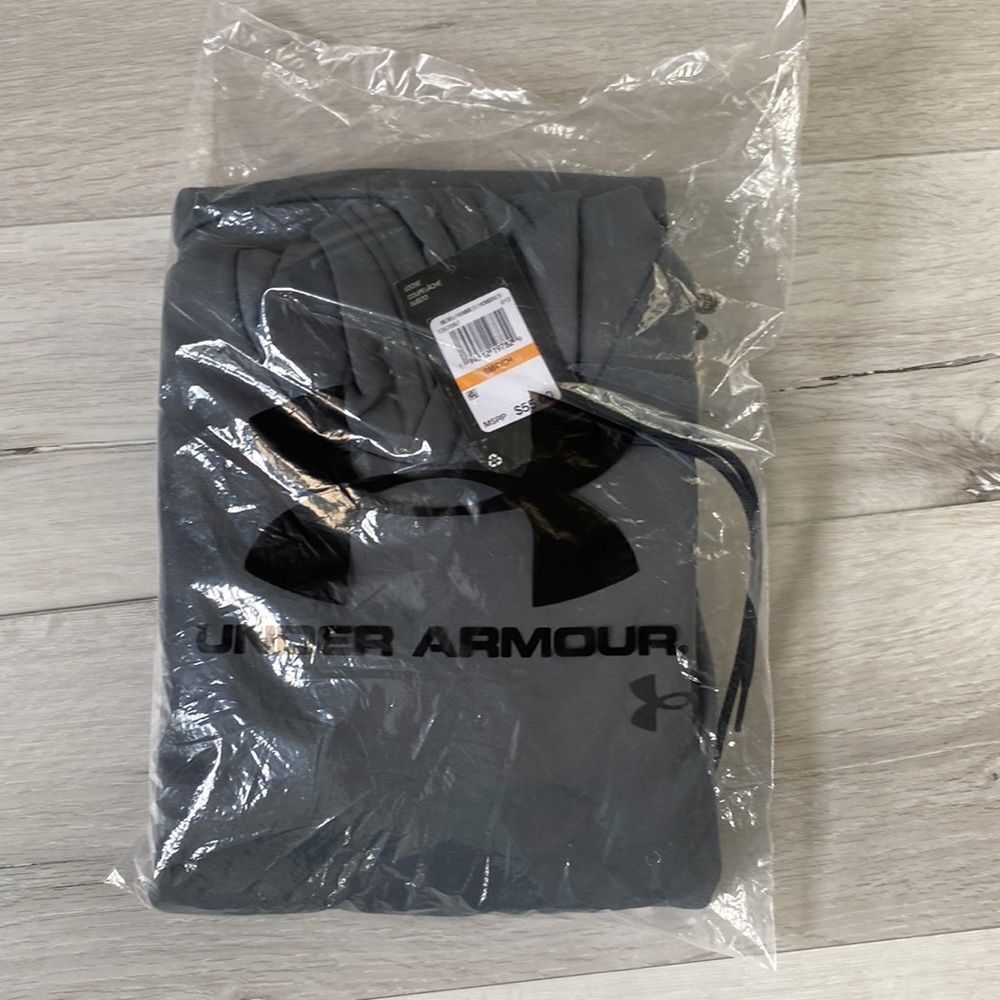 Under Armour Hooded sweatshirt Under Armour Fleece HD in Grey/Silver Size S NWT - Picture 3 of 5